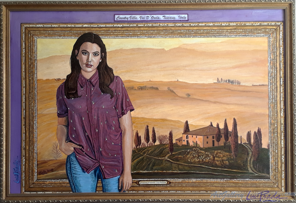 Girl With Tuscan Villa - Muchacha Con Villa Toscana